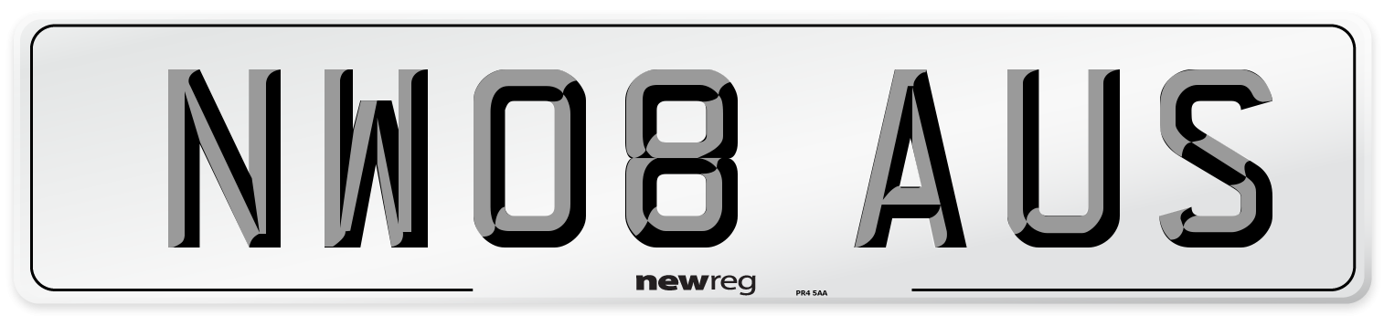 NW08 AUS Number Plate from New Reg